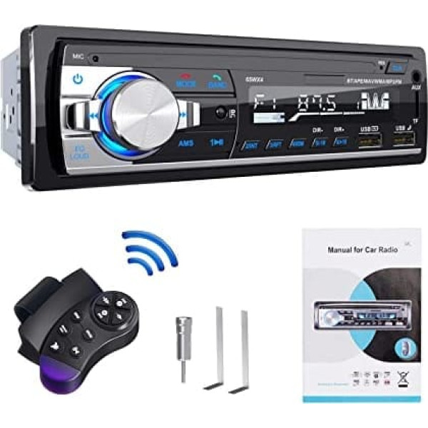 Lifelf RDS automašīnas radio ar Bluetooth brīvroku komplektu, Bluetooth 5.0, 2 USB/TF karti/AUX/FM/AM/RDS, iOS un Android atbalstu