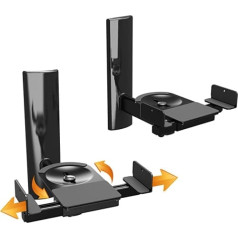 RICOO LH023-B Universal Speaker Wall Mount Swivelling / Tilting Set of 2 up to 25 kg Black