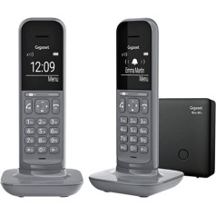 Gigaset CL390 Cordless Design Telephone without Answering Machine (DECT Telephone with Hands-Free Function, Large Graphic Display, Easy to Use with Intuitive Menu Guide) Satellite Grey