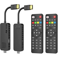 2 komplekti DVB-T2 uztvērējs - Dcolor HDMI kabeļtelevīzijas zibatmiņas karte H265 HEVC Main10 / PVR / HD 1080P / Multivide / USB WiFi [Iekļauts 2-in-1 tālvadības pults