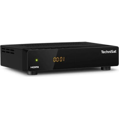 TechniSat HD-S 261 — kompakts digitālais HD satelīta uztvērējs (satelīta DVB-S/S2, HDTV, HDMI, USB multivides atskaņotājs, iepriekš instalēts programmu saraksts, izslēgšanās taimeris, tuvplāns ierīcē, tālvadības pults)