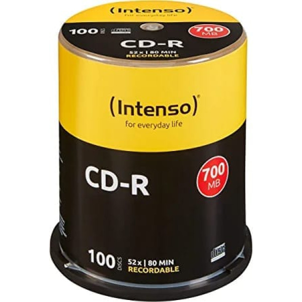 Intenso 1001126 CD-R 52x 100 Pack Cakebox