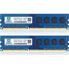 motoeagle DDR3L-1600 UDIMM 16GB komplekts (2x8GB) PC3L 12800 8GB nebuferēts bez ECC 1.35V CL11 2Rx8 DDR3 DDR3L 1600MHz Dual Rank 240-pin galddatora atmiņa