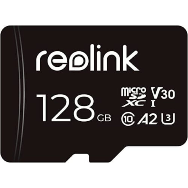 Reolink 128GB MicroSDXC atmiņas karte, 10. klases A2 U3 TF atmiņas karte, kas saderīga ar Reolink novērošanas kameru