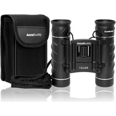 AccuBuddy Binoculars for Adults & Kids, Lightweight & Compact Mini Telescope with 12x Magnification and 26mm Lenses, Foresight for Bird & Star Watching, Hiking, for Girls & Boys