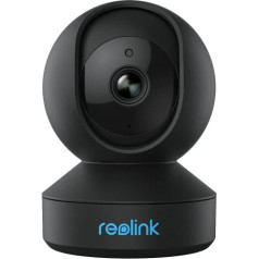 Reolink WLAN iekštelpu novērošanas kamera, 4MP, grozāma IP kamera iekštelpām zīdaiņiem, mājdzīvnieku kameras monitors, 2,4/5GHz WiFi, divvirzienu audio, IR nakts redzamība, tālvadības piekļuve, ar SD kartes slotu, E1 Pro Black