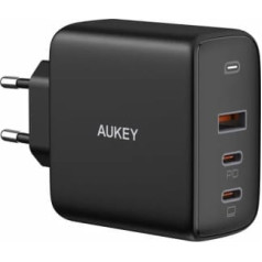 Aukey Pa-b6s melns omnia mix gan lādētājs 3xusb (2xusb c + 1xusb a) 90w