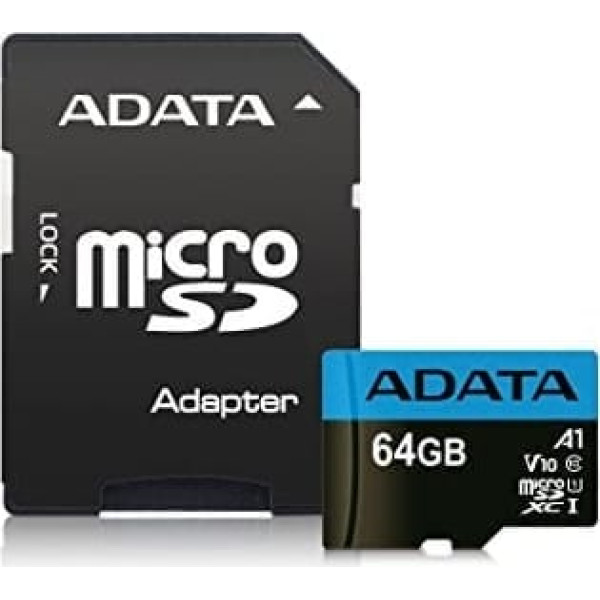 MEMORY MICRO SDXC 64GB CLASS10/W/A AUSDX64GUICL10A1-RA1 ADATA