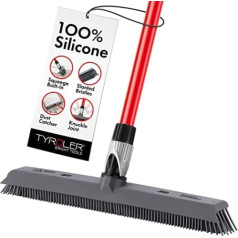 Tyroler Bright Tools 2-in-1 slota un mops 41 cm, 100% silikons, 4-daļīgs alumīnija pretrūsas rokturis, mājdzīvnieku un cilvēku matiem, iekštelpās un ārā, paklājiem, cietām grīdām, terasēm un citiem