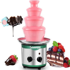 Huanyu 4 Tier Chocolate Fountain, Large Fondue Sets for Chocolate, Electric Chocolate Fountain Machine, Chocolate Fondue Set for Party, Wedding and Birthday