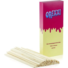 OREXXI Candy Floss Sticks - 180 | 60 konfekšu diegu kociņi 30 cm konfekšu diegu mašīnai mājās — neplīstoši kociņi konfekšu diegiem