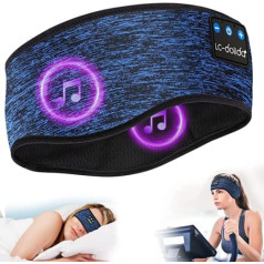 Sleep Headphones Bluetooth 5.2, Sleep Headbox Headphones Headband Sleep Mask, Wireless Sports Headphones Music Sleeping Headbox for Sports Training, Skring, Joga, Bezmiegs, Travel (zilā krāsā)