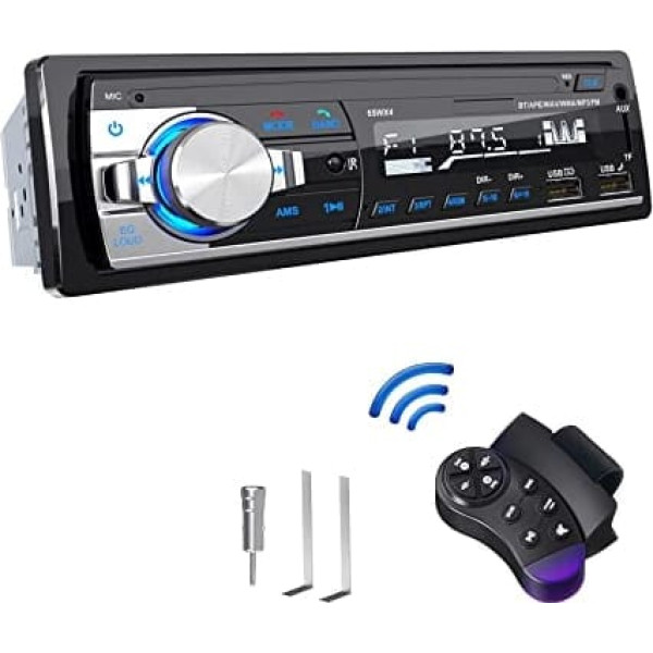 CENXINY RDS automašīnas radio ar Bluetooth brīvroku komplektu, Bluetooth 5.0, FM/AM/RDS Bluetooth automašīnas radio ar antenas adapteri, 2 USB/AUX/TF karšu atbalsts