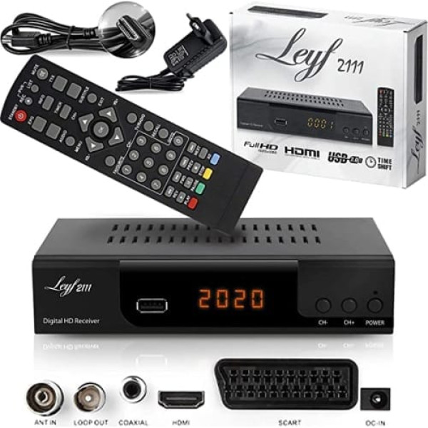 Kabeļa uztvērējs digitālajai kabeļtelevīzijai - DVB-C (HDTV, DVB-C / C2, DVB-T/T2, HDMI, SCART, USB 2.0) + HDMI kabelis