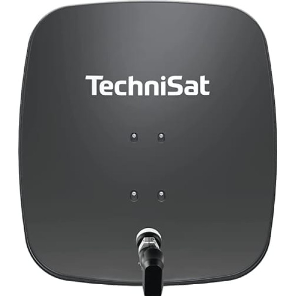 TechniSat SATMAN 65 PLUS satelītantena 4 dalībniekiem (65 cm satelīta spogulis ar stiprinājumu masta un 40 mm universālais Quattro slēdzis LNB) Pelēka