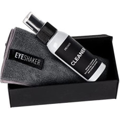 Eyeshaker Screen Cleaner Spray Set with Microfibre Cloth - Display Cleaner for LCD, LED, QLED, OLED, Mobile Phone Displays and as TFT Monitor Cleaner - Cleans Stubborn Grease Stains and Fingerprints