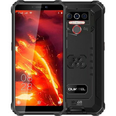 OUKITEL WP5 PRO 4G āra viedtālrunis bez līguma, 8000 mAh akumulators 4 LED lukturītis, Android 10 robusts mobilais tālrunis IP68, Helio A25 4GB + 64 GB, 13MP + 2MP + 2MP, sejas noteikšana, GPS DUAL SIM melns