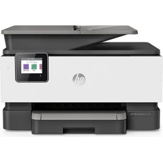 HP OfficeJet Pro 9010e daudzfunkciju printeris (HP+, A4, printeris, skeneris, kopētājs, fakss, WiFi, LAN, duplekss, gaisa nospiedums, ar iekļautu 6 mēnešu parauga HP tūlītējo tinti) - pelēks, balts