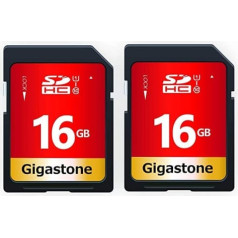 Gigastone 16GB SDHC atmiņas karte 2 pack UHS-I U1 Class 10 Līdz 80MB/s Canon Sony Nikon Olympus PC digitālajām kamerām