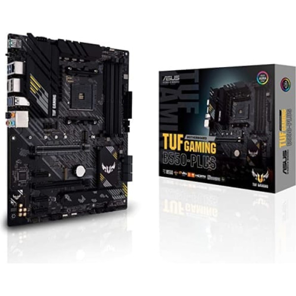 ASUS TUF Gaming B550-Plus mātesplates ligzda AM4 (ATX, Ryzen, PCIe 4.0, 2x M.2, 2Gbit/s Ethernet, SATA 6Gbit/s, USB 3.2 Gen 2 Type-A/C, Aura Sync)