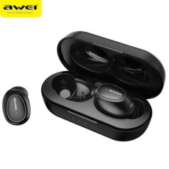 Awei 5.0 t16 tws bluetooth austiņas + dokstacija melna