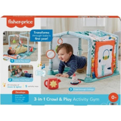 Fisher Price Izglītojošs 3in1 paklājiņš ar skaņu atklājēju namiņu