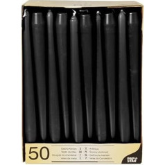 Papstar Stick Candles/Holder Candles in Bordeaux, Pack of 50, Diameter 2.2 cm, Height 25 cm, Long Burning-time, Soot-free Burning, For Catering/Home & Celebrations # 10392