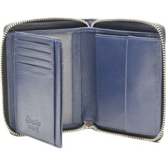 ESQUIRE ZIPPER WALLET PIPING, Black/Royal