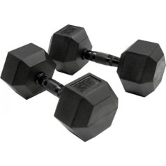 Gumijotās hanteles HEX 35 kg