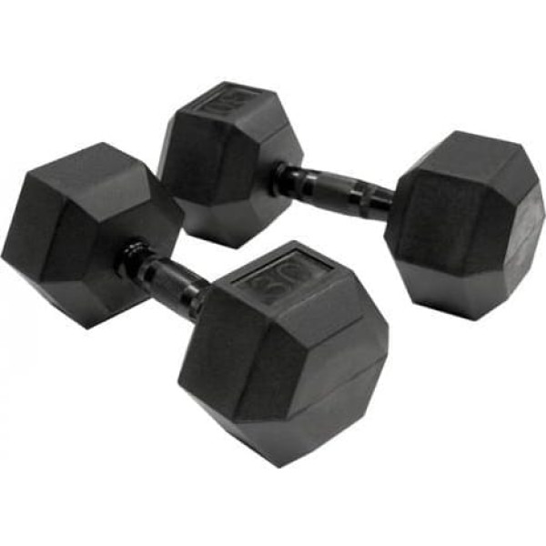 Gumijotās hanteles HEX 35 kg