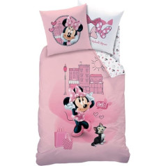 CTI Minnie Mouse flaneļa/flaneleta gultas veļa segas pārvalks 135 x 200 cm 80 x 80 cm · Bērnu gultas veļa meitenēm · Disney Minnie Mouse · 2-daļīgs · 1 spilvendrāna 80 x 80 cm + 1 segas pārvalks 135 x 20000 cm