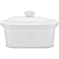 Cosy & Trendy rh46635 Terrine Pate with Lid, Ceramic, White, 20 x 14.5 x 8.5 cm