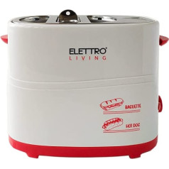 Elettro Living Poldo Elettroliving Baguette and Hotdog Machine with Sausage and Bread Tray, Crumb Drawer and Non-Slip Feet, Ideal for Gifts, Parties and Parties