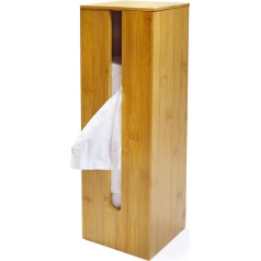 Gewello Toilet Paper Storage Made of Bamboo 4 Rolls (43 x 13.5 x 13.5 cm) - Non-Slip Toilet Paper Storage with Lid - Toilet Paper Holder Wooden Standing