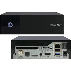 AB Pulse 4K Mini UHD satelīta uztvērējs (DVB-S2X uztvērējs, Linux E2, Ultra HD 2160p, H.265, HDR10, 1 GB RAM un 8 GB zibatmiņa, USB 2.0 un 3.0, HDMI, CI, CA karšu lasītājs, MicroSD slots, LAN, Melns Bez HDD