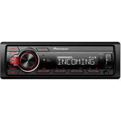 Pioneer MVH-330DAB, 1DIN automašīnas radio ar RDS un DAB+, USB, AUX ieeja, Bluetooth, mazs uzstādīšanas dziļums