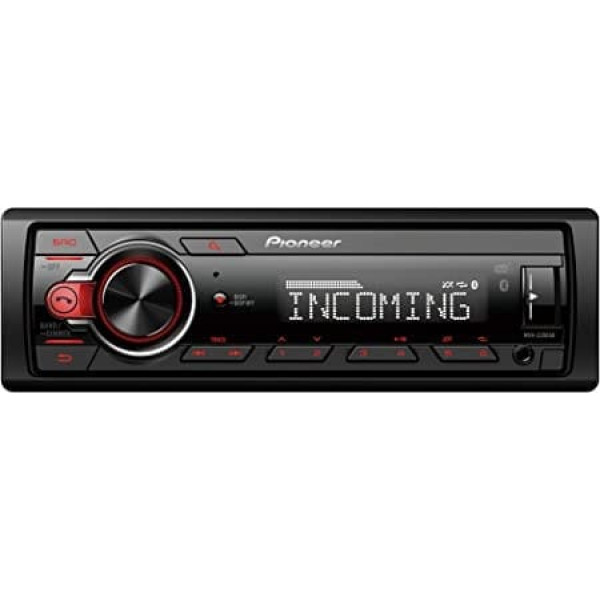 Pioneer MVH-330DAB, 1DIN automašīnas radio ar RDS un DAB+, USB, AUX ieeja, Bluetooth, mazs uzstādīšanas dziļums