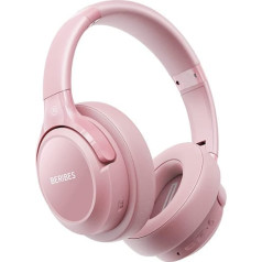 BERIBES Bluetooth Over Ear austiņas, 65 stundu austiņas, bezvadu Bluetooth ar 6 EQ režīmiem, HiFi stereo, iebūvēts mikrofons, salokāmas bezvadu austiņas mobilajiem tālruņiem/iPad/klēpjdatoriem/datoriem (rozā krāsā)