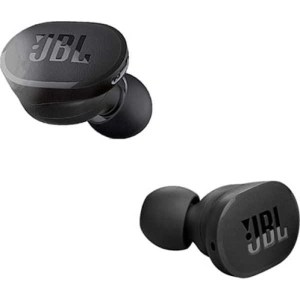 JBL Tune 130 NC TWS — ūdensizturīgas patiesas bezvadu ausīs ievietojamas austiņas ar trokšņu slāpēšanu melnā krāsā — līdz 40 stundām mūzikas atskaņošanas