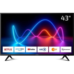 DYON Movie Smart 43 XT 108 cm (43 collu) televizors (Full HD Smart TV, HD trīskāršais uztvērējs (DVB-C/-S2/-T2), Prime Video, Netflix un HbbTV)