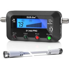 DUR-Line® SF 24XX – Satfinder – Measuring Device for Exact Adjustment of Your Digital Satellite Antenna – with High Input Sensitivity – incl. F-cable and detailed German instructions