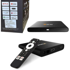 Leyf 4K UHD Android TV Box Original Licencējis Google LLC un Netflix, Disney, Prime Video WiFi, Type-C, HDMI 2.1, USB 3.0, Ethernet, MicroSD/Smart Tv, Chromecast, YouTube