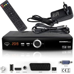 hd-line Echosat 20900 digitālais satelīta uztvērējs (HDTV, DVB-S/S2, HDMI, SCART, 2x USB 2.0, Full HD 1080p) [Iepriekš ieprogrammēts Astra Hotbird Türksat]