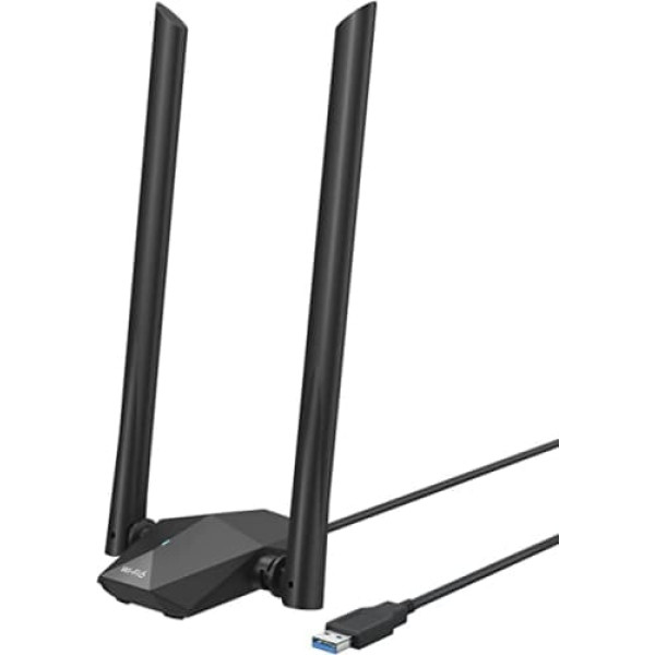 BrosTrend AX1800 High Gain WLAN Stick for PC, WiFi 6 Stick hohe Reichweite, DualBand 1201Mbit/s 5GHz + 574Mbit/s 2.4G, USB WLAN Adapter Langstrecken ar Zwei 5dBi-Antennen, NUR / für1 Windows110