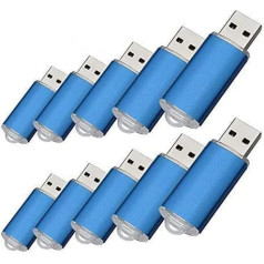 10 x 8 GB USB zibatmiņas disks USB 2.0 Memory Stick Atmiņas disks Pildspalvas disks, zils 8 GB