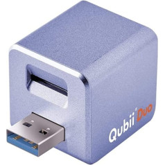 MAKTAR Qubii Duo USB-A zibatmiņas disks, automātiska dublēšana uzlādes laikā, MFi sertificēts Photo Stick saderīgs ar iPhone / iPad / Android (bez MicroSD kartes, violets)