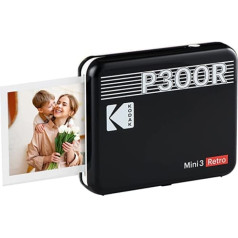 Kodak Mini 3 Retro Square (Polaroid) tūlītēji attēli augstākās kvalitātes kvalitātē, drukāšana, atrodoties ceļā, ar mobilo tālruni, mobilais fotoattēlu printeris viedtālrunim (iPhone un Android), pārnēsājams Bluetooth printeris