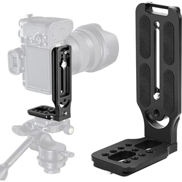 CAMOLO Quick Release L-Mount Arca Swiss, DSLR kameras stiprinājuma L veida kronšteins, vertikāls ar ātrās nolaišanas plāksni, 1/4 collas skrūvējams Arca Swiss, kas paredzēts Manfrotto DJI Zhiyun Canon Nikon Sony bezspoguļa kamerai