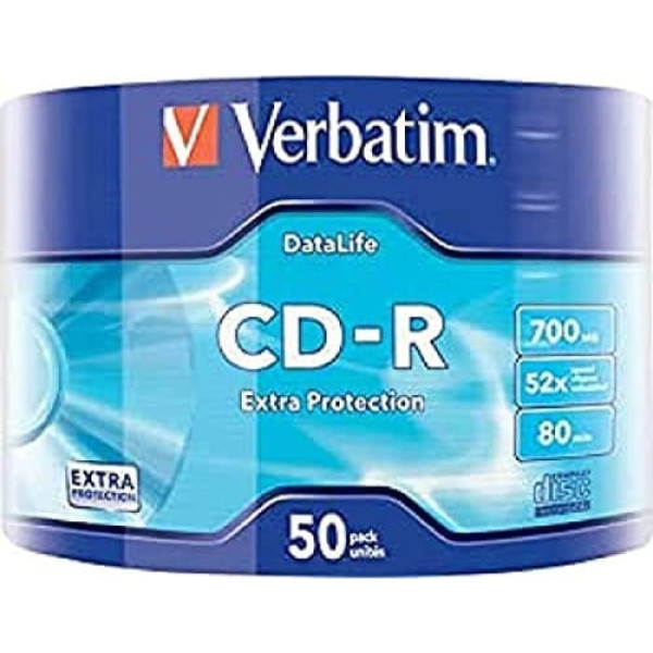 Verbatim CD-R 43787 papildu aizsardzības iesaiņojuma pakotne 50 x 700 MB