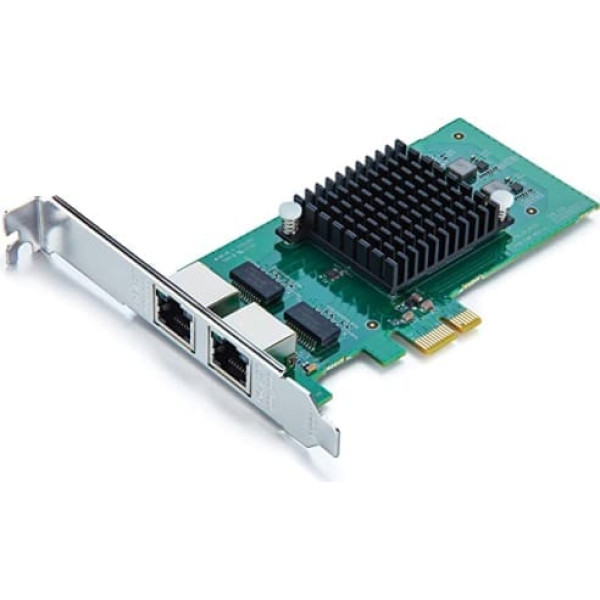 10Gtek® divu portu tīkla karte NIC E1G42ET — Intel 82576 mikroshēma, 2X RJ45 porti, 10/100/1000Mbps PCI Express Ethernet LAN karte operētājsistēmai Windows Server, Win 8, 10, XP un Linux